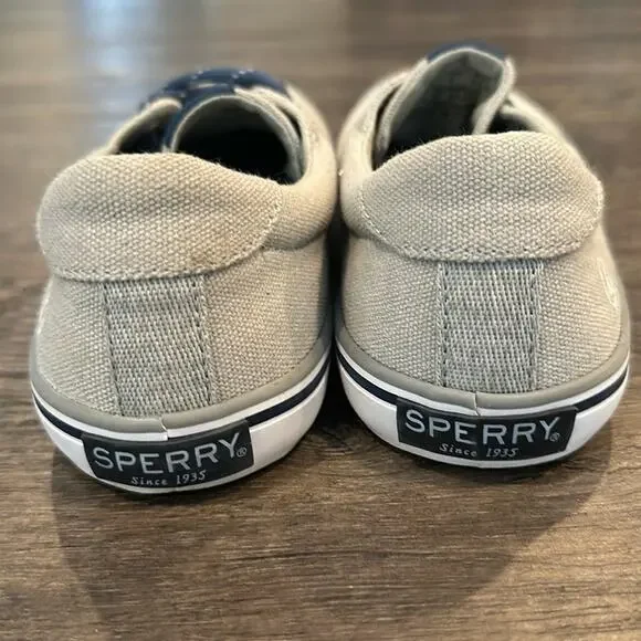 Sperry Little Boy 2 Gray Spinnaker Washable‎ Canvas Boat Shoes - Picture 6 of 14
